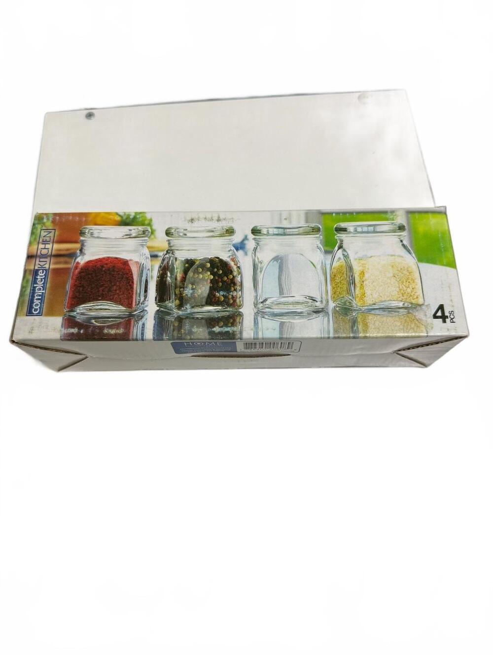 Complete Kitchen Glass Jars with Lids 4-Piece Set 4.4 oz / 128 ml